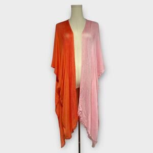 Free People Colorblock Open Knit Wrap One Size